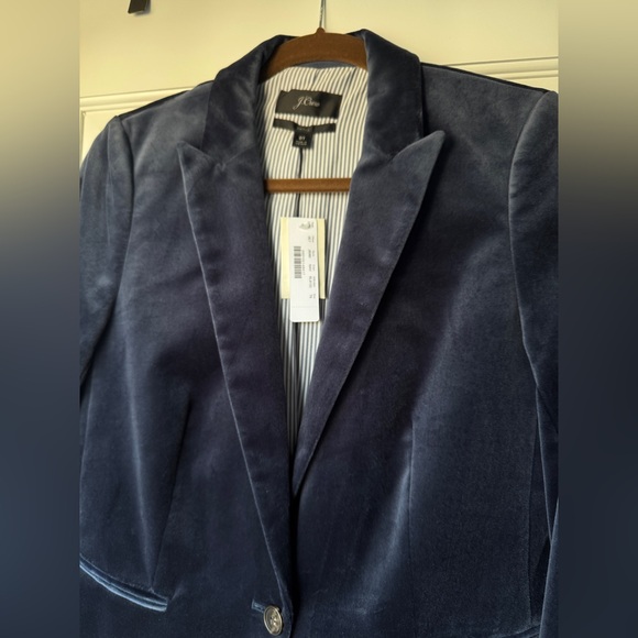 J. Crew Tall Parke blazer in velvet - navy - Picture 3 of 7